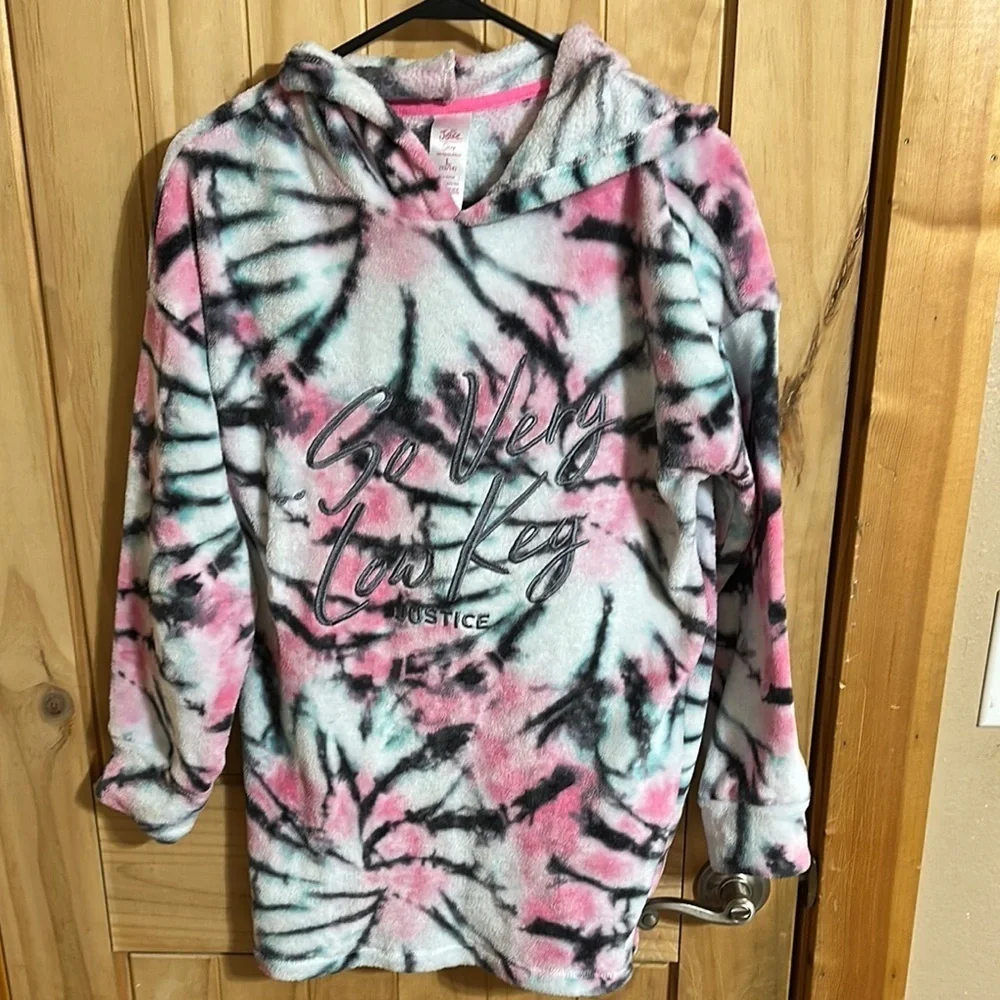 Justice Tie-Dye Hoodie - Pink and Black